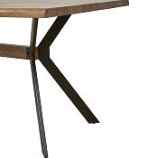 Table 160 cm couleur chêne marron et noir THIBAUT