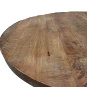 Table 130 cm ronde en manguier et métal RONDO