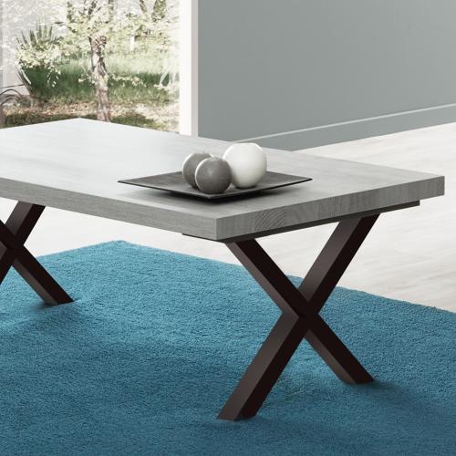 Table de salon contemporaine couleur bois gris MATHIAS