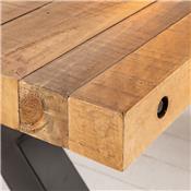 Table 200 cm en bois et métal industrielle TORIA
