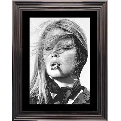 Tableau noir et blanc Brigitte Bardot cigarette, 74x94